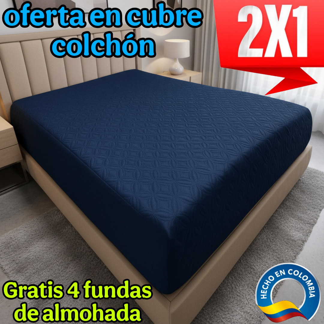 OFERTA EN CUBRECOLCHONES: PAGUE 1 LLEVE 2 + 4 FUNDAS DE ALMOHADA GRATIS